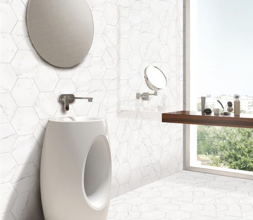 Hexagon Carrara Floor & Wall Tiles