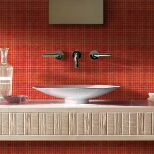 Crimson Glass Wall Mosaics